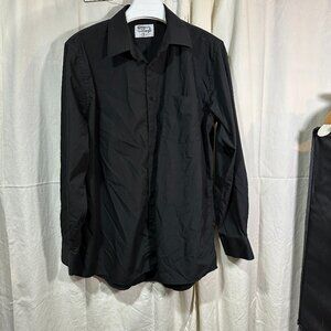 Men's Long Sleeve Black Button Down Dress Shirt Henry Segal by Kyle Thomas  L5.